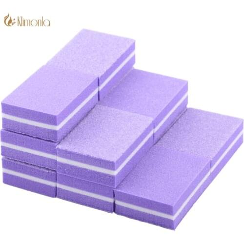 50Pcs/Lot Professional Purple Nail File 100/180 Grit Sandpaper Nail Polish Sanding Buffer Square Nail Polishing Manicure Tools