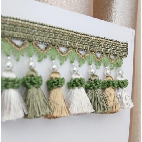 QGVLish 1M Curtain Tassel Fringe Lace Trim Ribbons Belts DIY Sew Sofa Garment Pillow Stage Edge Home Decor Curtain Accessories