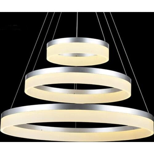 Modern minimalist acrylic ring LED lamps round bedroom study restaurant fashion circle Pendant Lights WF511915