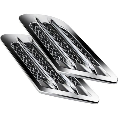 Rylybons 2 pcs DIY Car 3D Shark gill Side Air Vent Fender Cover Hole Intake Duct Flow Grille Decoration Car Stickers for Car