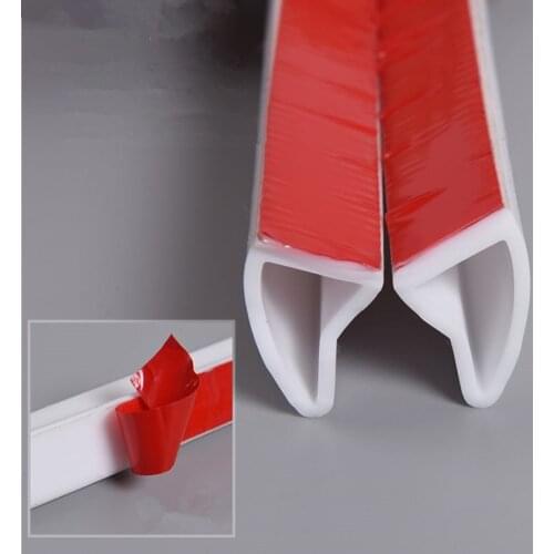 White Collapsible Shower Threshold Water Dam Kitchen bathroom Barrier and Retention System Water Stopper Silicone sealing strip