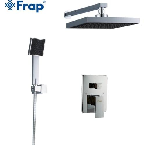 Frap New bathroom Shower Faucet round Square ABS Shower Head Bath Shower Mixers set with Handshower Wall Mount Shower Arm