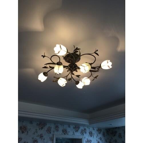 Bedroom Ceiling Light Classical Ceiling Lamps Wrought Iron Surface Mounted LED Ceiling Lights Rustic Indoor Lighting Decorate