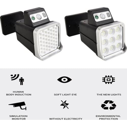 Waterproof LED Solar Lights PIR Motion Sensor Outdoor Sunlight Powered Street Wall Lamp For Garden Decor With Remote Controller