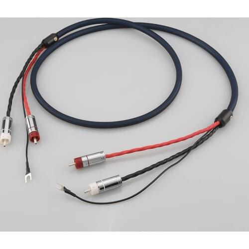 Hi End OFC Silver Plated With shielding RCA 5 pin DIN XLR U spade plug HiFi Audio Phono Tonearm Cable with Ground Wire