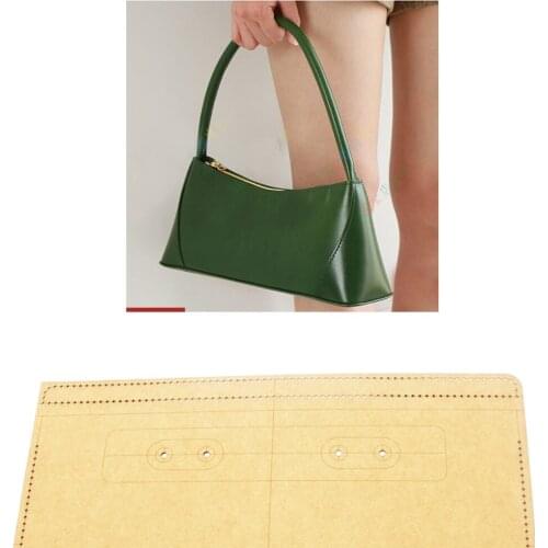 Diy Leather kraft women shoulder bag kraft paper sewing pattern hollowed stencil