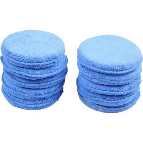 10x Car Waxing Polish Microfiber Foam Sponge Applicator Cleaning Detailing Pads