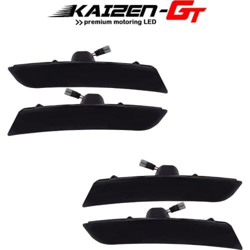 4PCS Smoked Lens Amber /Red Full LED Front / Rear Wheel Arch Lights Side Marker Light Assemblies For 2016-2018 Chevrolet Camaro