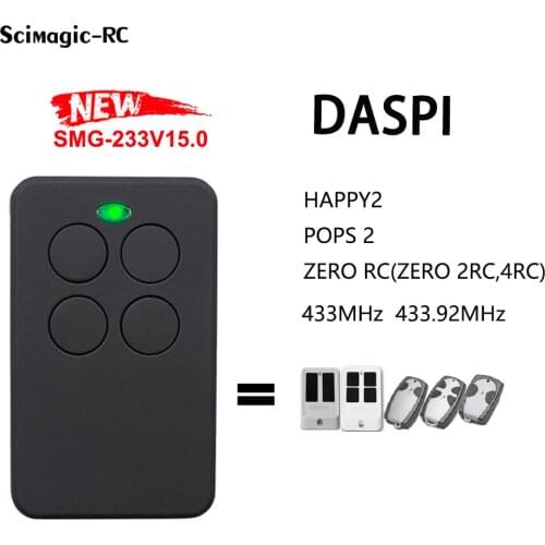 433.92 Mhz Duplicator Copy Remote Control For DASPI HAPPY2 POPS 2 ZERO 2RC ZERO 4RC Fixed code For Garage Door Gate Key Fob