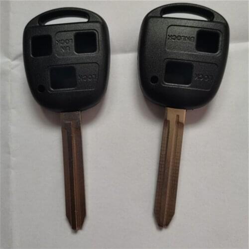 DAKATU With Logo 2/3 Btutons Remote Car Key Fob Case For Toyota Yaris Prado Tarago Camry Corolla Replacement Remote Toy43 Blade