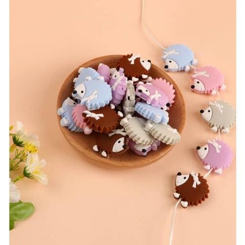 Kovict 50pc Hedgehog Silicone Beads Food Grade Silicone Teether DIY Nursing Necklace Accessories perle Beads Baby Teethers