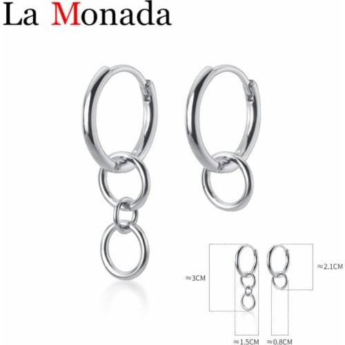 925 Sterling Sliver Circle Round Asymmetry Hoop Earrings Femme Simple Geometric Huggies Earring Hoops For Women Jewelry