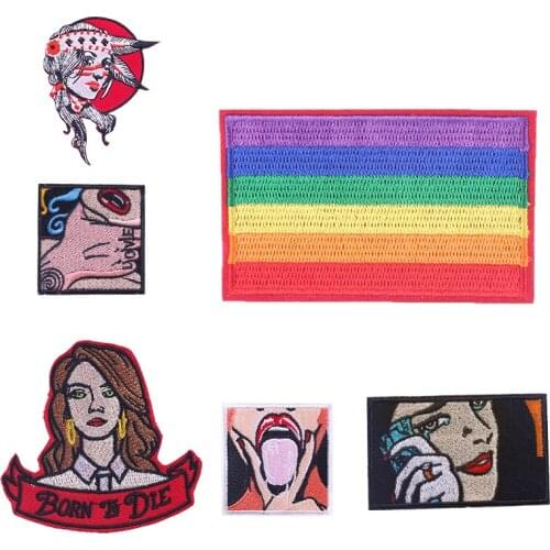 Rainbow Patches For Clothes Girl Homosexual Embroidered Patches Sewing Iron on Jacket Accessories Applique Thermo Adhesive Patch