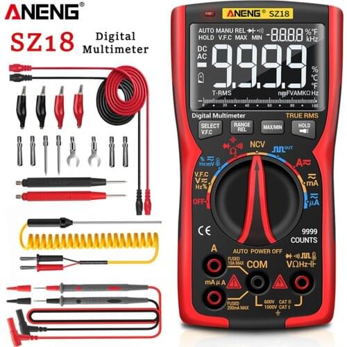 ANENG SZ18 Digital Multimeter 9999 Professional True RMS Analog Tester Multimetro DIY Transistor Capacitor NCV Testers Lcr Meter