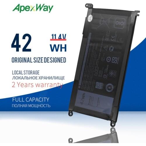 Apexway WDX0R WDXOR 3CRH3 T2JX4 Laptop Battery for Dell Vostro 14 5468 5468D 15 5568 5568D for Inspiron 13 5000 5368 5378 7368