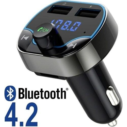 Brand-new Fashionable Convenient One-key Answer Car Cigar Plug Bluetooth FM Transmitter MP3 Player Radio Kit Dual USB Holder