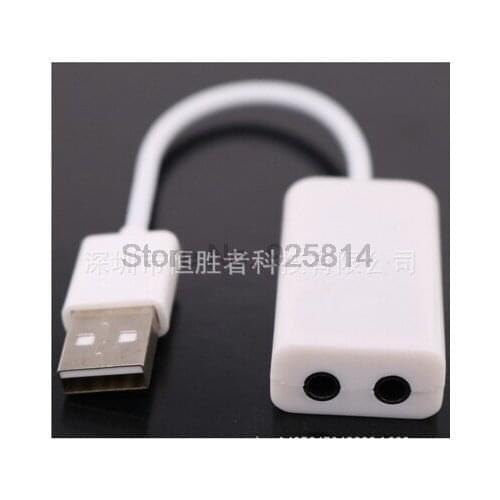 By dhl or ems 100pcs External USB Audio Sound Card Adapter 7.1 Virtual Channel With Cable Microphone 3.5mm interface Sound Cards