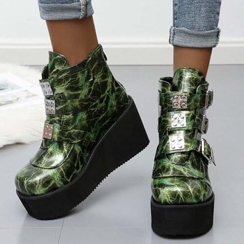 DeeLerShion Women's Wedge Ankle Boots