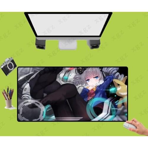 XGZ Game Mouse Pad Black Delicate Locked Edge Anime Shooting Stockings Sexy Girl Computer Desk Speed Rubber Non-slip Xxl