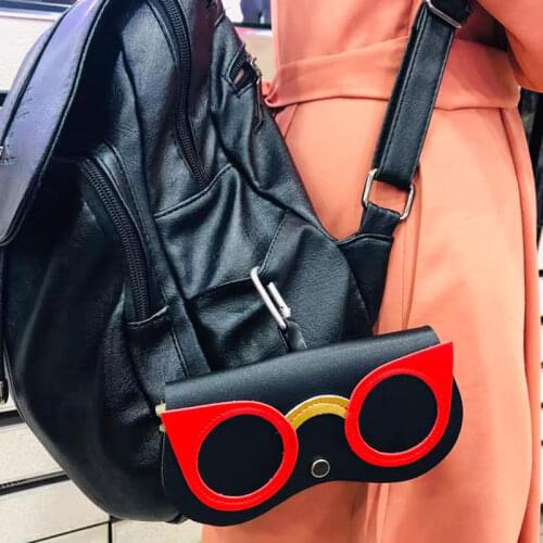INS Fashion Portable Glasses Case Cartoon Animal Shaped PU Leather Sunglasses Box For Eyeglass Cute Protection Bag Storage