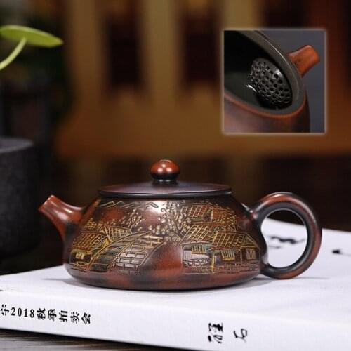Famous Full Manual Customized Manufactor Wholesale Generation Deliver Goods High Quality Nixing Pottery Carved Stone Ladle Pot