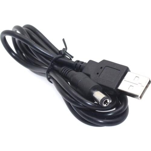 USB 2.0 to DC 5.5mm x 2.1mm Power Cable 24AWG 1A Support 5V or 12V Charger Connector Cable for Table lamp Tablet MP3 MP4 1.2m