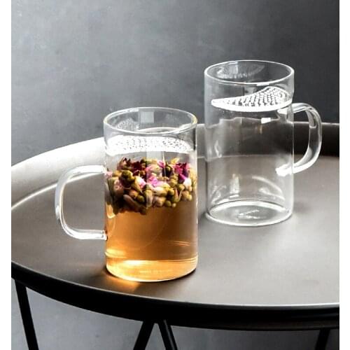 High borosilicate glass infuser mug