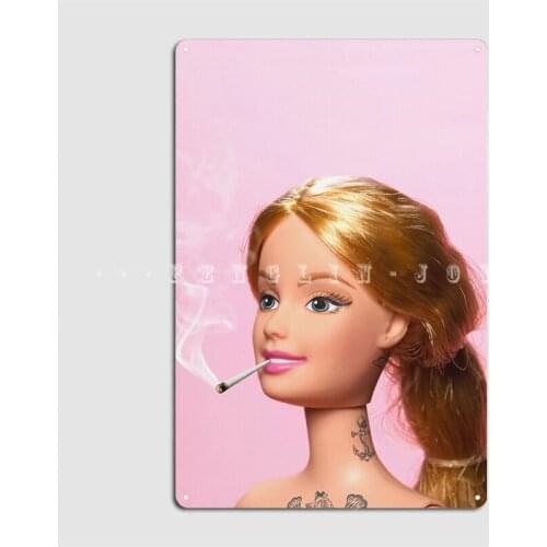 Dolls Smoking Metal Sign Wall Pub Living Room Painting Décor Vintage Tin Sign Poster