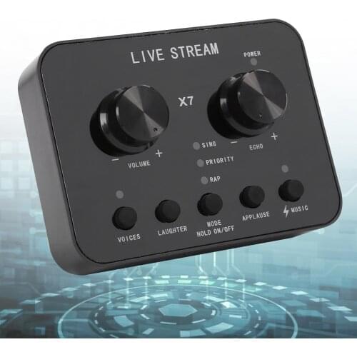 X7 Audio Sound Card Set USB External Live Sound Card English Sound Changer Microphone Streamer Live Broadcast Accessories