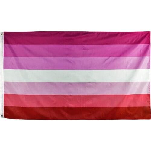 Cheap Price Lesbian Flag 90x150cm Pride 7 Stripes 100/200/500/1000 Pcs 3x5ft Polyester LGBT Rainbow Printed