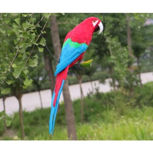 New creative simulation turned parrot model foam&furs big red&blue parrot bird toy gift about 60cm 3021
