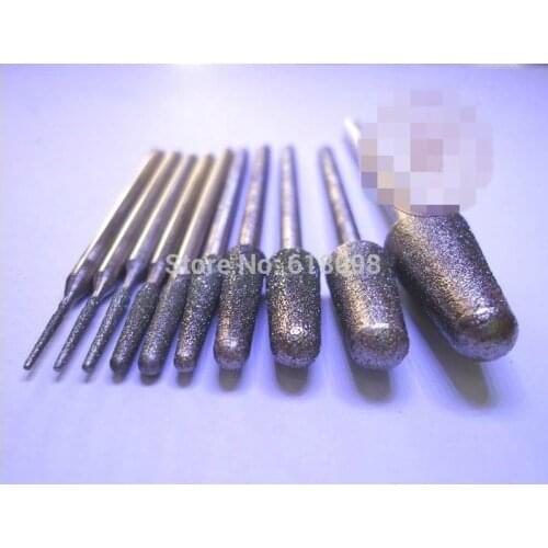 NEW 10pcs Jade carved jade grinding polishing head grinding flat needle set