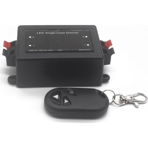 DC 12V - 24V 8A LED Single Color Dimmer With RF Remote Controller Brightness Control For LED Spot lamp Recessed Strip light