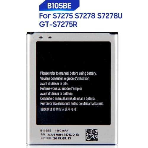 Original Replacement Battery For Samsung S7275 GT-S7275R S7278 S7278U Genuine Battery 1800mAh