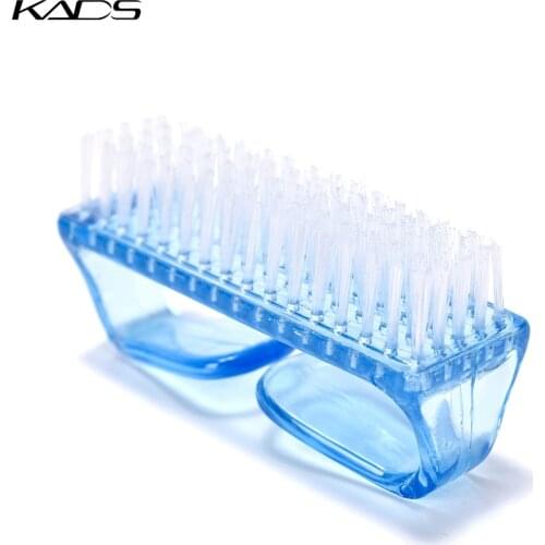 KADS Plastic Rectangle Nail Dust Brush 2 Color Pink or Blue Manicure Tool Easy to Clean Dust Brush For Nail Art