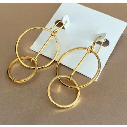 CSxjd Luxury Fashion Exquisite long round cutout fashion earrings