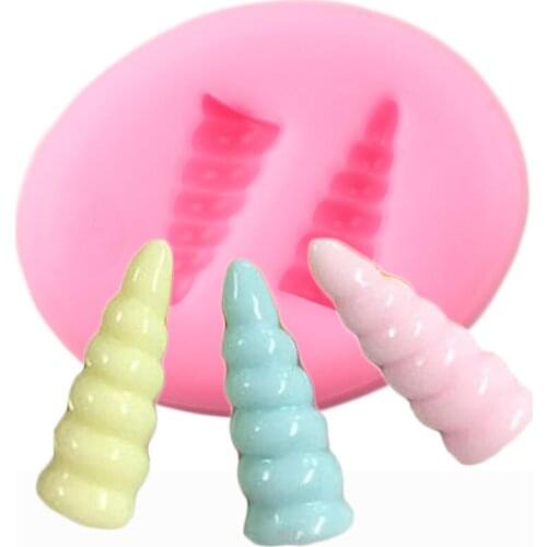 3D Unicorn Horns Silicone Mold Baby Birthday Fondant Cake Decorating Tools Candy Clay Chocolate Gumpaste Mould Cake Baking Molds