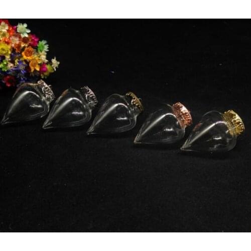 100sets/lot 38*15mm drop sahpe glass globe bubble with 15mm flower button tray glass vial pendant diy glass wishing bottle cover