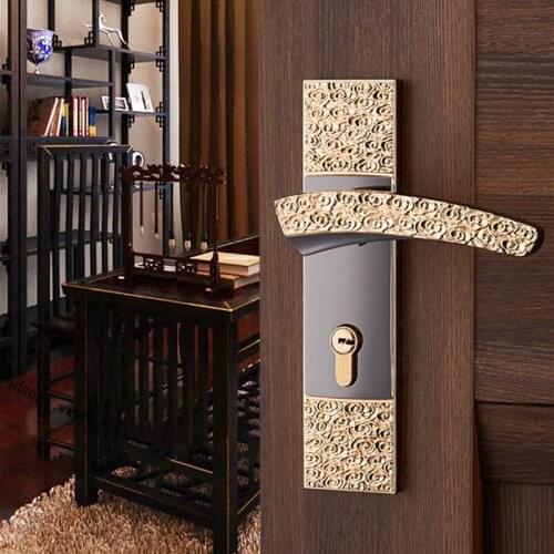 Light Luxury Home Silent Safety Door Locks High Quality Door Handle Lock Zinc Alloy Interior Mute Lockset Hardware Accessories