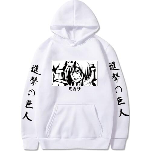 Attack On Titan Cool Girl Mikasa Ackerman Hoodies Sweatshirts Men Women Fashion Manga Harajuku Winter Casual Loose Hoody Tops