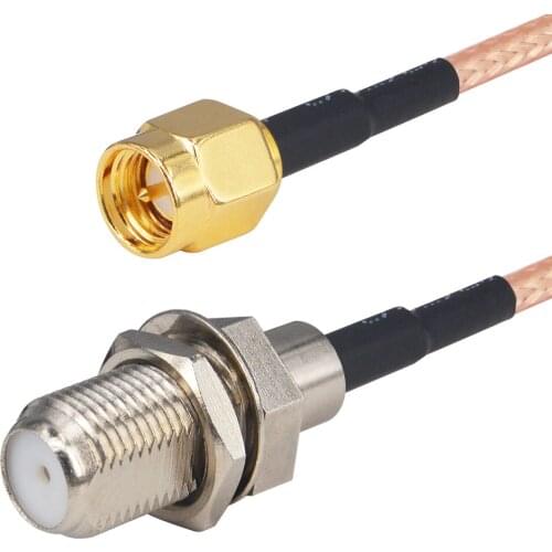 2 Pieces SMA-F Extension Cord SMA Male to F Female RG316 Adapter Coaxial Pigtail Cable 15cm 20cm