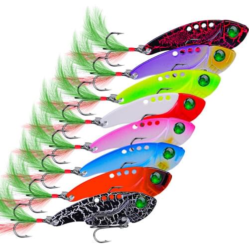 Explosive 11g 55mm Fishing Bait Metal Sequined Lure 8 Color VIB Lure Sequins Carp Bait Lure Set