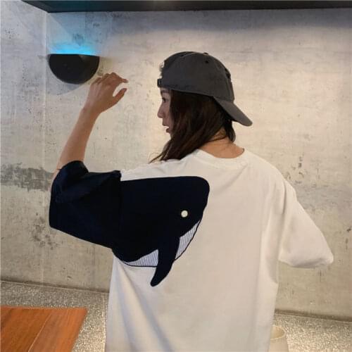 Plus Size Embroidered Cotton Short Sleeve T-Shirt Women 2021 Summer Korean Kawaii Clothes Chic Top Tshirts Streetwear Tee Shirt