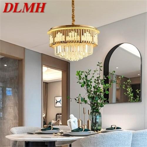 DLMH Gold Chandelier Lamp Fixtures Luxury Pendant Light Postmodern Home LED Decorative for Living Dining Room