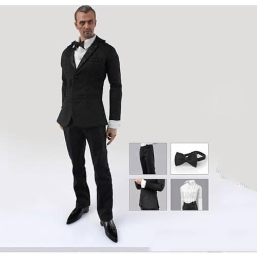 1/6 Mens Suit Costume Set Clothes Models Coat Shirt Pants for 12" Collectible Action Figure DIY