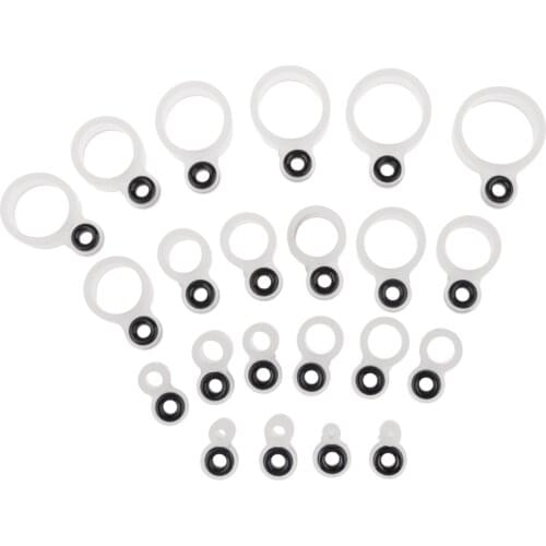22pcs Silicone Fishing Rod Guides Eye Rings Line Rings DIY Parts, 22 Different Sizes Mixed Guias de cana de pescar