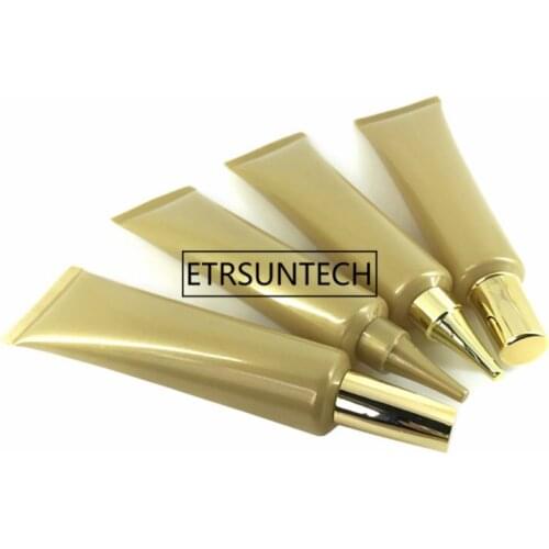 40ml Empty gold Soft Refillable Plastic Lotion Tubes Squeeze Cosmetic Packaging, Facial cream hose F1750