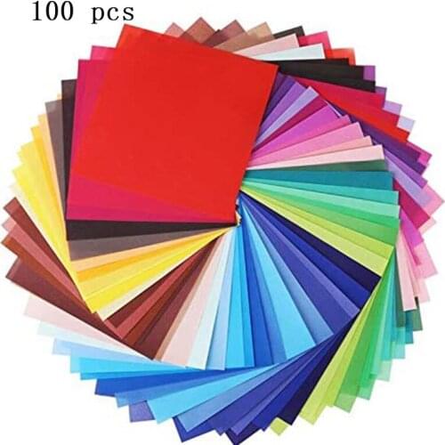 50 Mixed Colours 100 Sheets Origami Square Craft Supplies Paper-cut Kids Handmade Folding Origami Paper DIY Scrapbooking