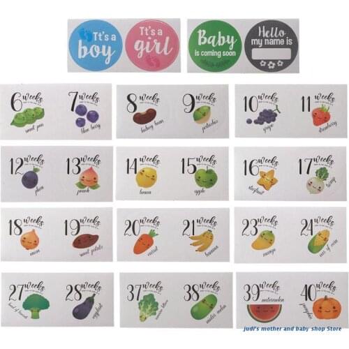 67JC 28 Pcs Pregnancy Weekly Belly Growth Stickers Maternity Week Sticker - Pregnant Expecting Photo Prop Keepsake