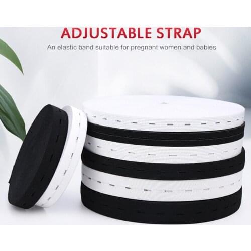 Craft DIY Sewing Accessories 30M Button Hole Knit Elastic Band Ribbon Tape 1.5/2cm Wide White/Black Elastic Webbing Costura Home
